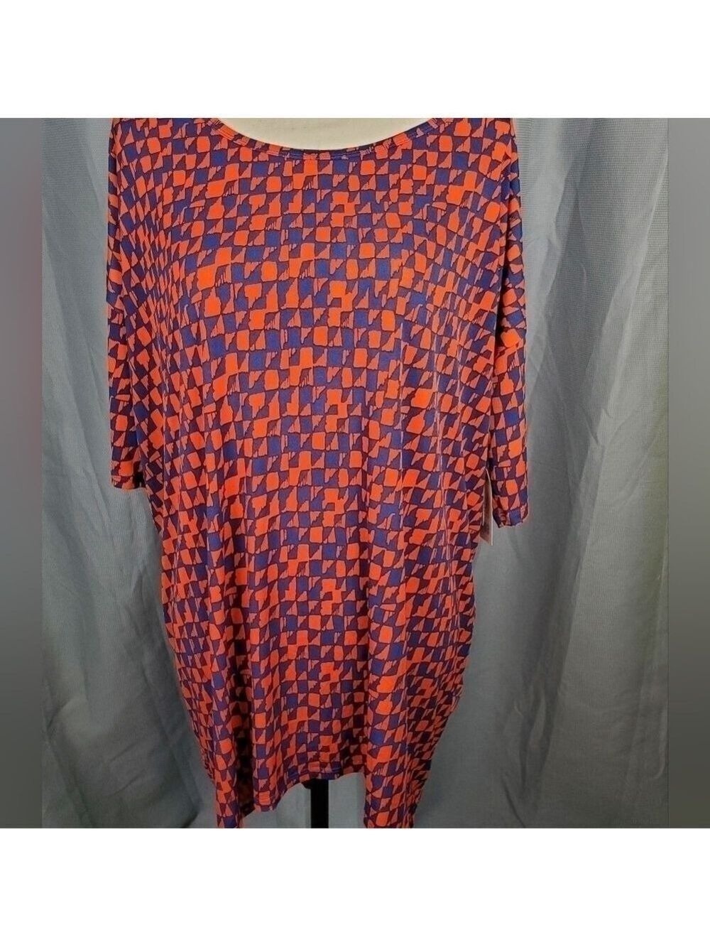 NWT Lularoe Irma, orange and blue pattern, size L